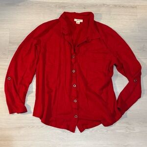 Red Button-Up Women’s Shirt